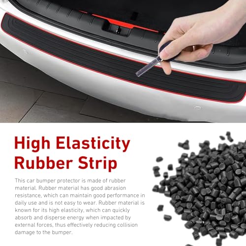 Car Rear Bumper Protector, 41 x 3.5 Inch Rubber Anti-Scratch - Product Imagery