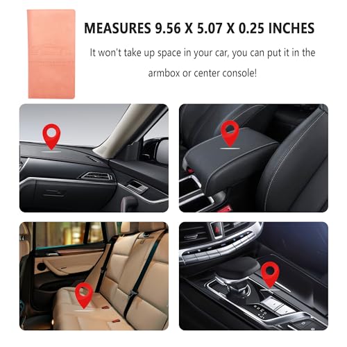 Car Registration and Insurance Holder,PU Leather Car Glove Box - Product Imagery
