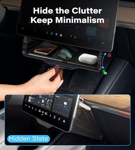 TAZENI for Tesla Model Y & 3 Under Screen Storage, fit Juniper, - Product Imagery