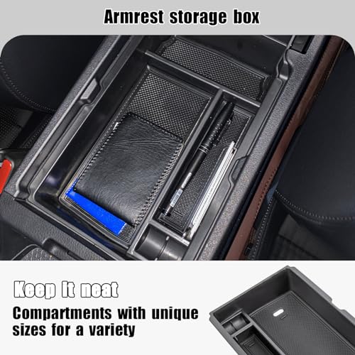 2PCS Center Console Organizer Tray and Armrest Storage Box - Product Imagery