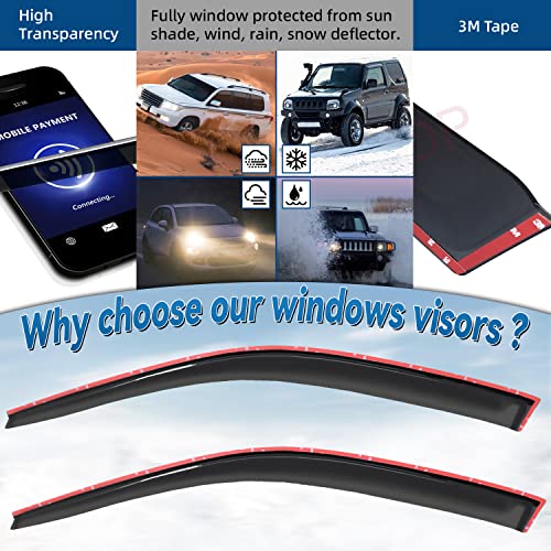 2pcs Window Visors Rain Guards for 1996-2000 Civic - Product Imagery