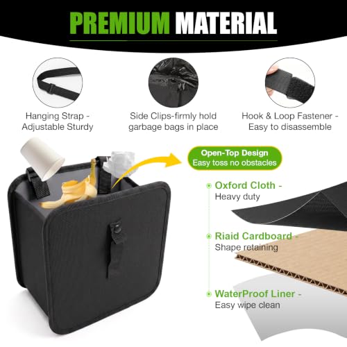 BFXM Car Trash Can, 2.8 Gallons Car Garbage Bag Hanging - Product Imagery