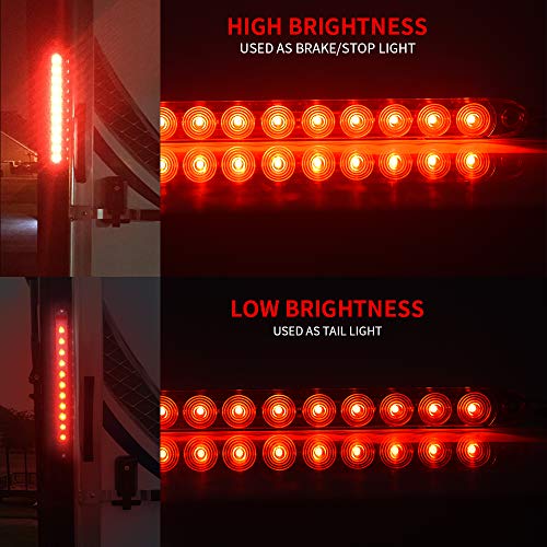 MICTUNING 2PCS Red 16 inches 11 LED Trailer Light Bar IP67 - Product Imagery