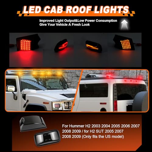 LED Cab Roof Lights 10pcs Kit for Hummer H2 2003-2009 H2 SUT - Product Imagery