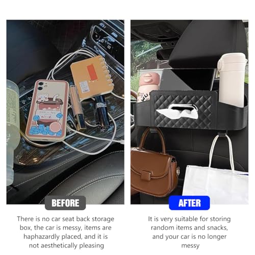 Mandark Headrest-Mounted Backseat Organizer with Cup Holders, - Product Imagery