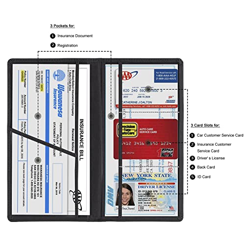 TOURSUIT Car Registration & Insurance Card Holder, Black - Product Imagery