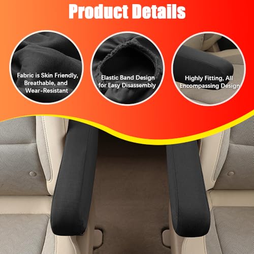2PC Car Front Seat Armrest Covers,Universal Size Seat Arm Rest - Product Imagery