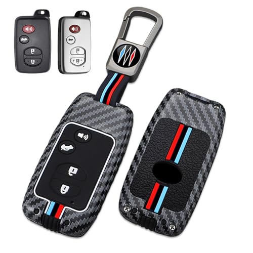 Zinc Alloy Carbon Fiber Style Smart Key Fob Case Cover Shell - Product Imagery
