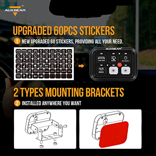 Auxbeam 6 Gang Switch Panel BC60 Universal Circuit Control Relay - Product Imagery
