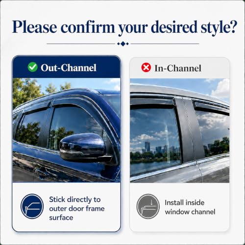 4PC Window Rain Guards fit 2020-2026 Ford Escape - Product Imagery