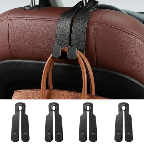 Car Headrest Hooks-4 Pack Heavy Duty Seat Hooks for Car - Product Imagery