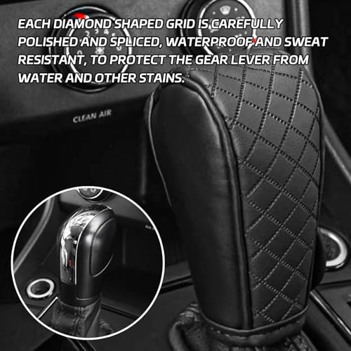 Leather Car Gear Shift Knob Cover, Upgraded Anti-Slip Design - Product Imagery