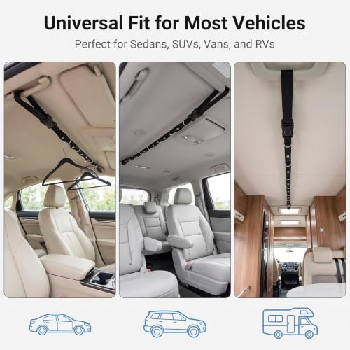 Adjustable Car Ceiling Clothes Hanger Strap, Thickened Segment - Product Imagery