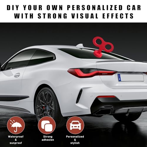 povtii Car Wind Up Key Sticker, 3D Clockwork Wind Up Key, Cute - Product Imagery