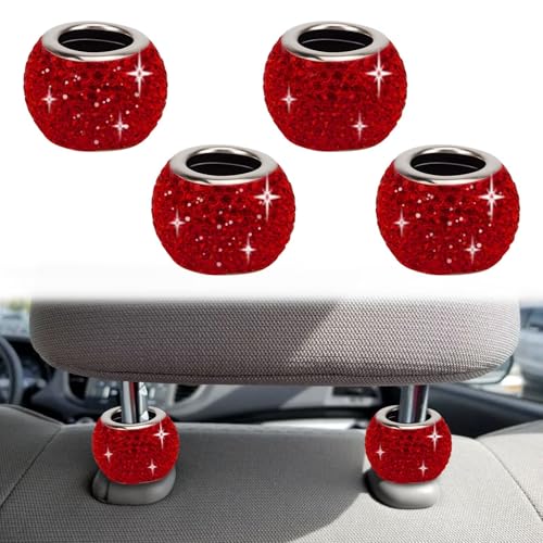 BFXM 4 Pcs Car Headrest Collars, Bling Head Rest Collars Rings - Product Imagery