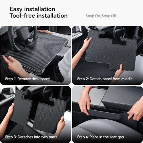 YONZEE 2-in-1 Car Steering Wheel Desk Tray & Car Seat Gap Filler - Product Imagery
