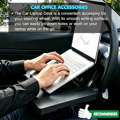 2-in-1 Car Steering Wheel Tray with Built-in Seat Gap Organizer - Product Imagery