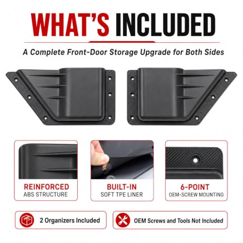 Mabett Front Door Pockets Storage Set for 2021-2026 Ford Bronco - Product Imagery
