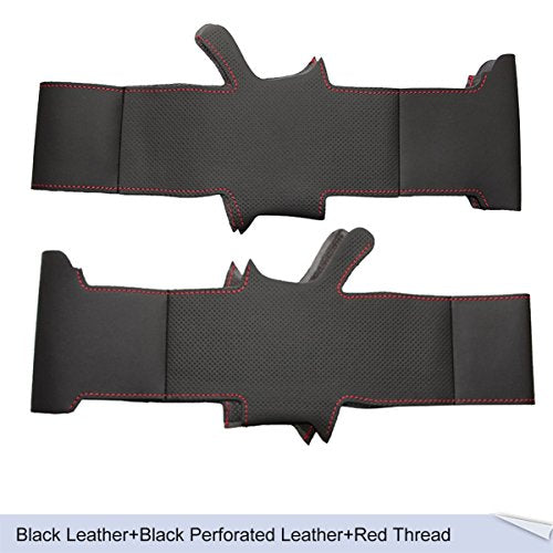 Loncky Carbon Fiber Black Genuine Leather Steering Wheel Cover - Product Imagery
