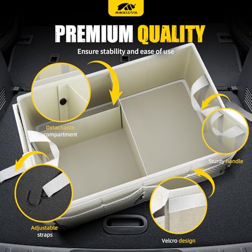 MIKKUPPA Trunk Organizer with Lid - 65L Collapsible Car - Product Imagery