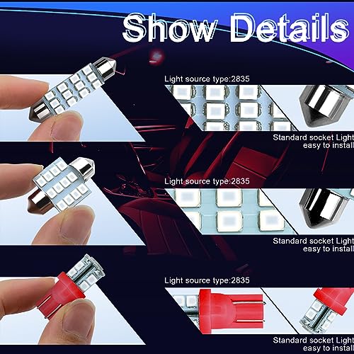 NTNEV 24PCS LED Interior Replacement Bulbs, Interior Car Lights, - Product Imagery