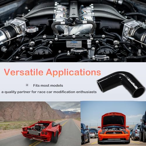 Automotive Silicone Tubing, ID 1-7/8" (48 mm) 90 Degree Elbow, - Product Imagery