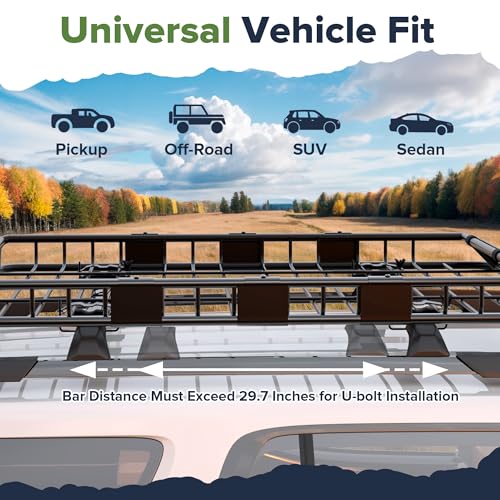 ARKSEN 54" x 39" x 5" Roof Rack Cargo Basket with Extension - Product Imagery