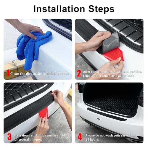 SINGARO Car Rear Bumper Protector, 33.07inch x2.75inch Car/SUV - Product Imagery