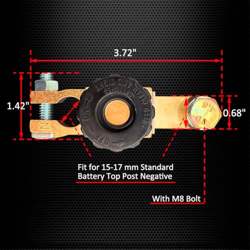 Top Post Battery Disconnect Switch 12V, Ampper Quick Disconnect - Product Imagery