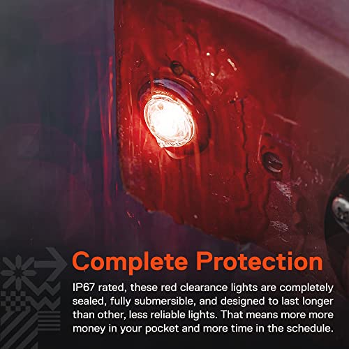 TRUE MODS 10pc 3/4" Inch Red Round LED Trailer Clearance Marker - Product Imagery