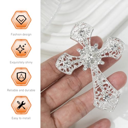 Bling Cross Car Air Vent Clip, Crystal Cross Rhinestone Vehicle - Product Imagery