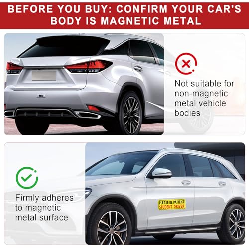 JUSTTOP 3pcs Student Driver Magnet for Car, Please Be Patient - Product Imagery