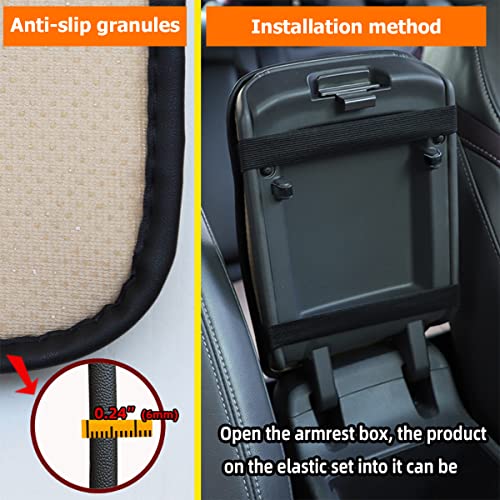 8sanlione Car Center Console Pad, Black - Product Imagery
