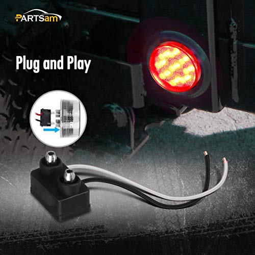 Partsam Pair 2" Clear/Red Flush Mount Mini-Reflex Side Marker - Product Imagery