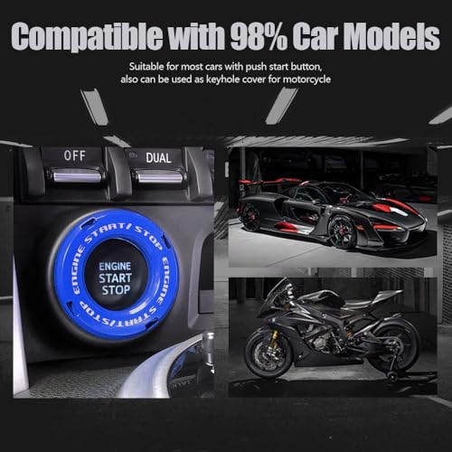 Tybasthe Rotary Push Start Button Cover, Car Accessories Engine - Product Imagery