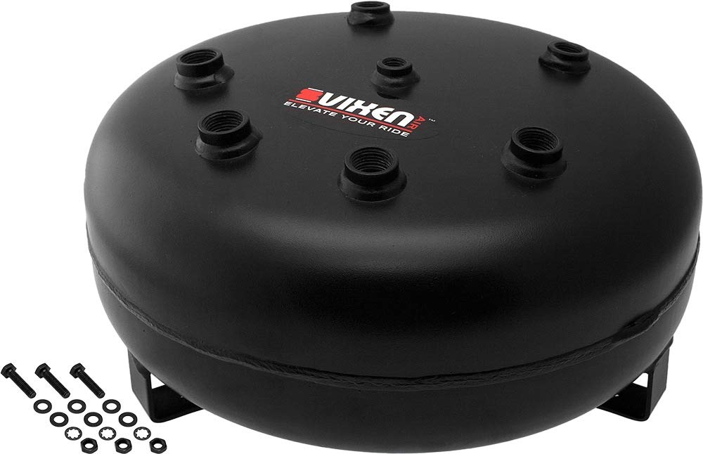 Vixen Air 4 Gallon Pancake Steel Air Tank 200 PSI, 8 Ports Kit - Product Imagery