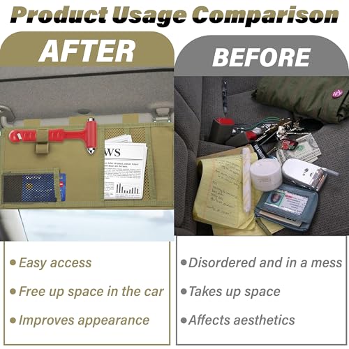 BFXM Tactical Visor Organizer, Car Visor Organizer, Sunvisor - Product Imagery