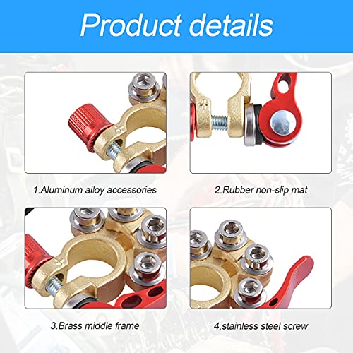Moly Magnolia 2PCS 4-Way Quick-Release Car Battery Terminal - Product Imagery