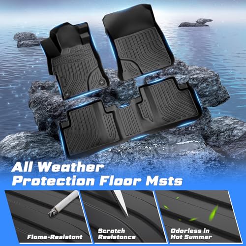 Sunsdrew Floor Mats for 2012-2015 Honda Civic Sedan, All Weather - Product Imagery