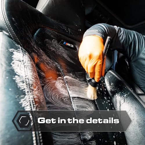 Blackline Car Detailing Brush Set, 2 Pack - Boars Hair Bristles, - Product Imagery