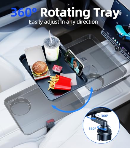 Car Cup Holder Tray, Car Food Tray Table for Car Eating Lunch, - Product Imagery