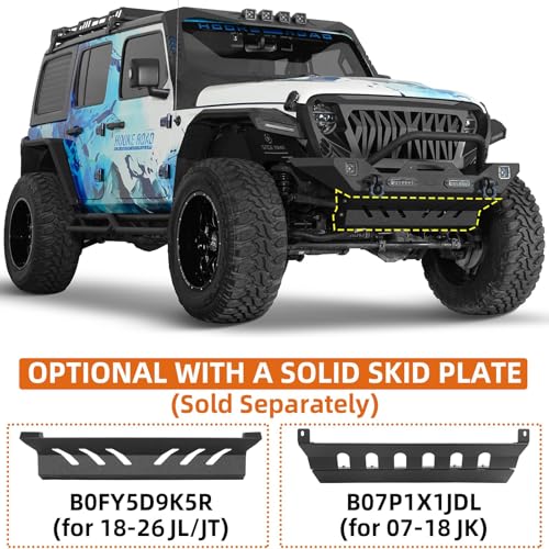 Hooke Road Mid Width Front Bumper for 2007-2026 Jeep Wrangler JK - Product Imagery
