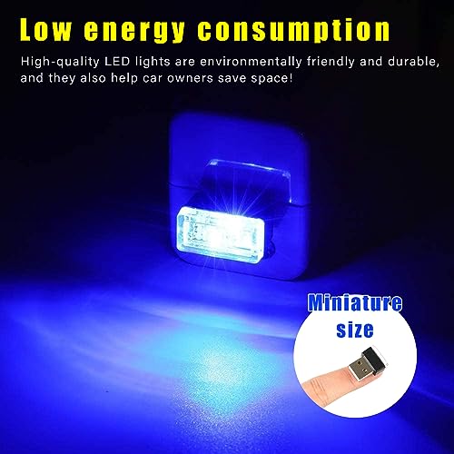Augeny 4 PCS USB LED Car Interior Atmosphere Lamp, Plug-in USB - Product Imagery
