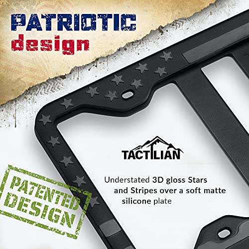 TACTILIAN Original Silicone American Flag License Plate Frames - - Product Imagery