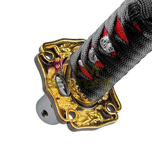 JDMBESTBOY Samurai Sword Black Red Shift Knob Shifter Alloy - Product Imagery