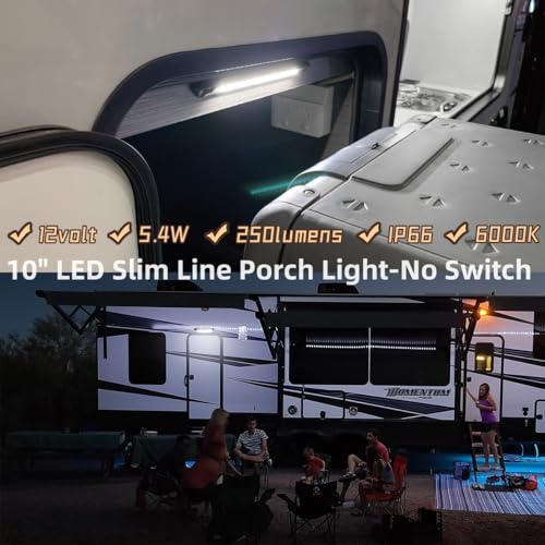 Dream lighting RV Exterior LED Porch Awning Lights 12v Slim Line - Product Imagery