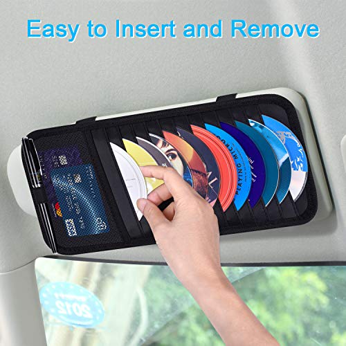 CD Visor Holder for Car, 12 DVD Sleeves Organizer Disc Storage - Product Imagery