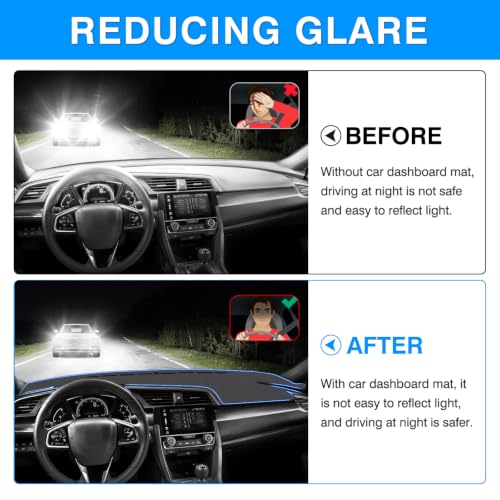 Autorder Gray Dashboard Cover Mat for Honda Civic 2016-2021 - Product Imagery