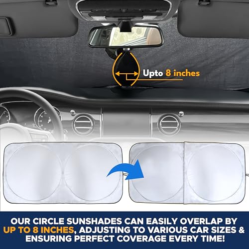 Econour Car Windshield Sun Shade, Front Window Sun Blocker for - Product Imagery