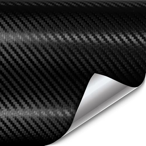 VViViD XPO Black Carbon Fiber 5ft x 1ft 8yr Car Wrap Vinyl Roll - Product Imagery
